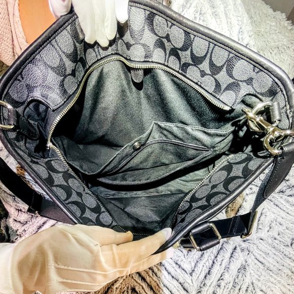 EUC - COACH PERRY BUSINESS TOTE IN SIGNATURE COATED CANVAS (F54799) - Picture 10 of 11